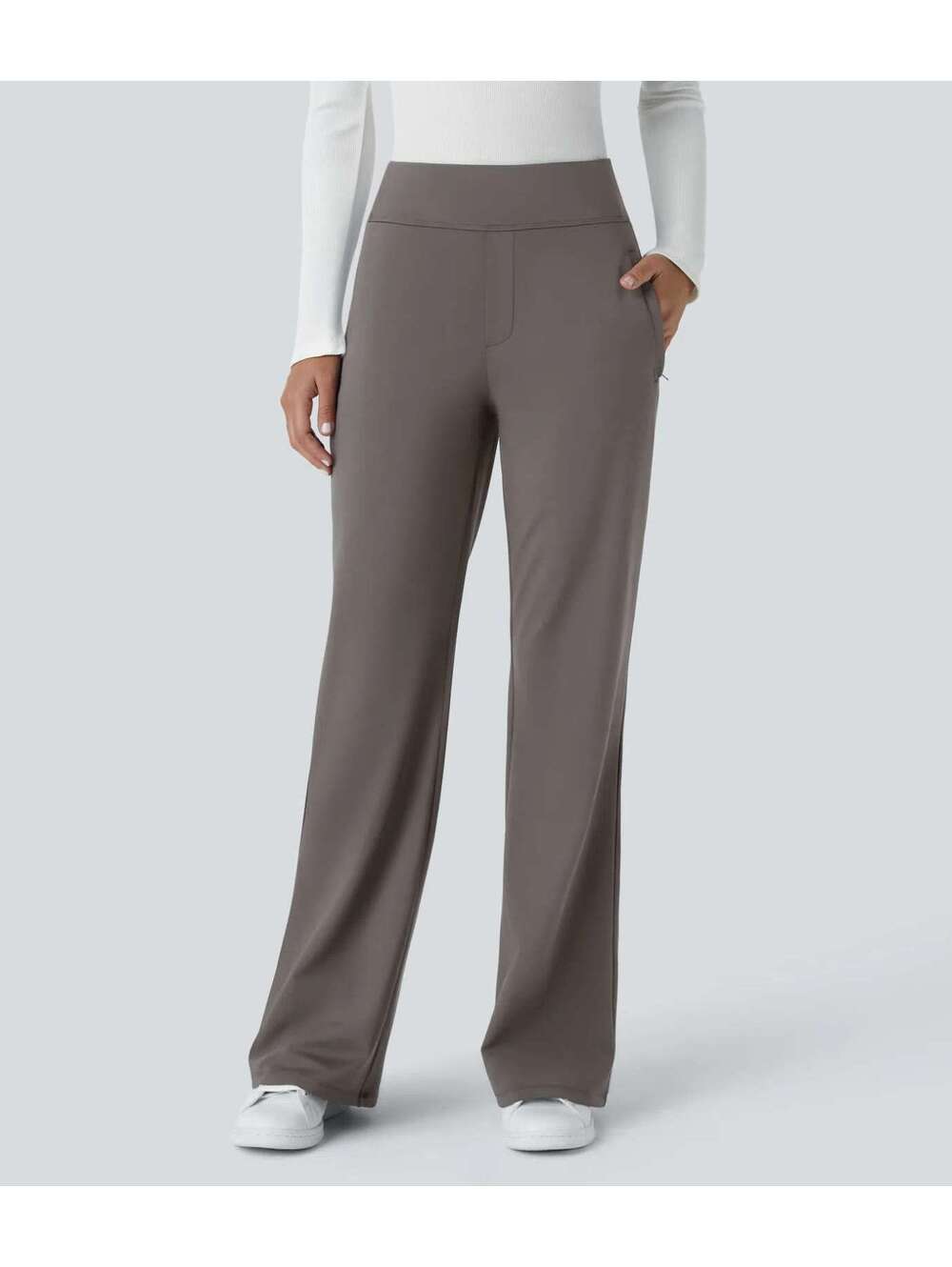 HALARA DayStretch Mid Rise Side Zipper Pocket Work Flare Pants [XL Petite]